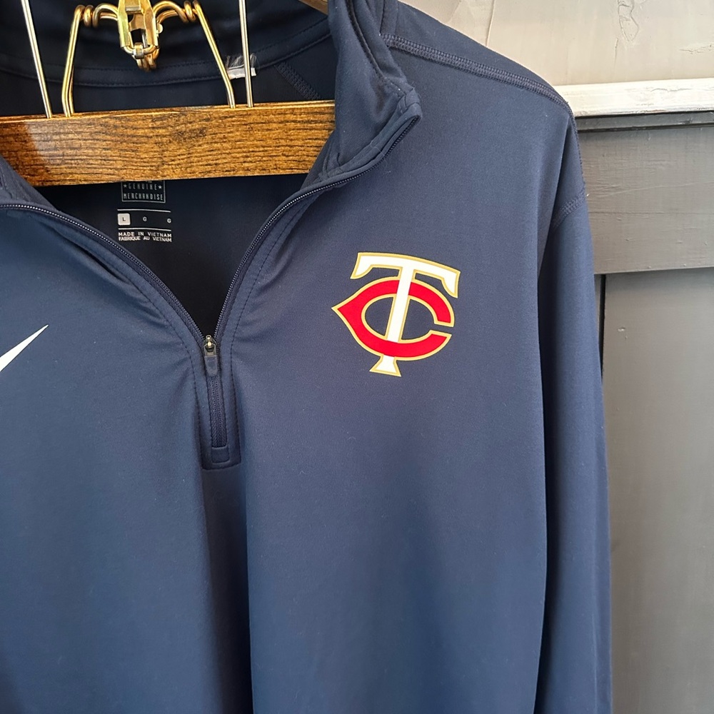 Nike Dri Fit Navy Blue MN Twins Quarter-Zip‎ Top size Large - Picture 6 of 12